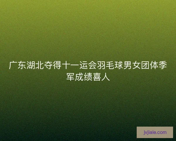 广东湖北夺得十一运会羽毛球男女团体季军成绩喜人